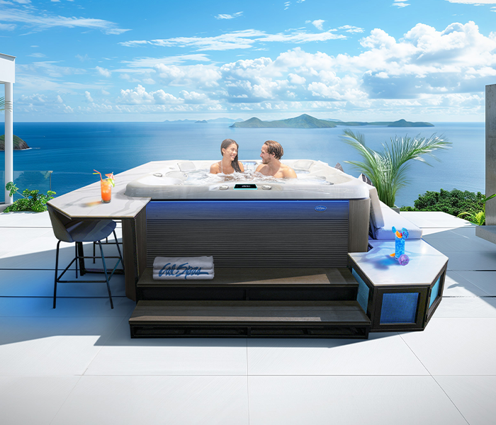 Calspas hot tub being used in a family setting - Rocky Mountain