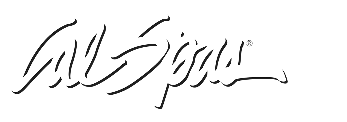 Calspas White logo hot tubs spas for sale Rocky Mountain